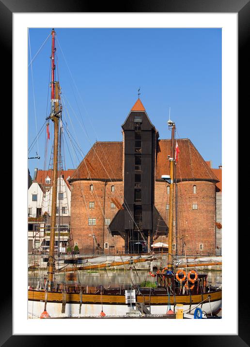 The Crane in Gdansk Framed Mounted Print by Artur Bogacki