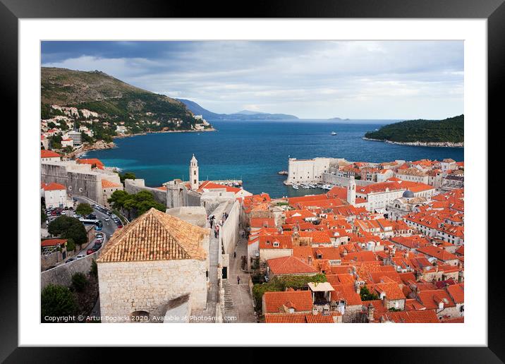 Dubrovnik and Adriatic Sea in Croatia Framed Mounted Print by Artur Bogacki