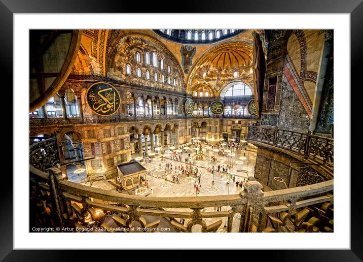Hagia Sophia Interior In Istanbul Framed Mounted Print by Artur Bogacki