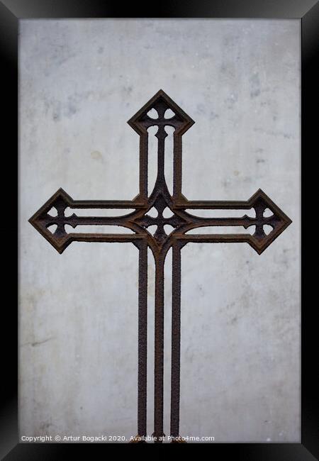 Old Rusty Vintage Cross Framed Print by Artur Bogacki