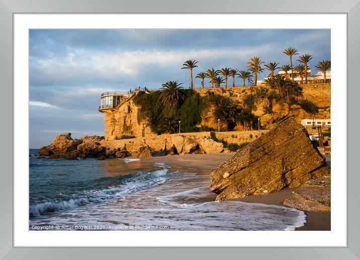 Sunrise at Balcon de Europa in Nerja Framed Mounted Print by Artur Bogacki