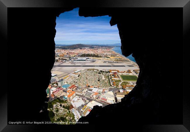 View From Inside Of The Gibraltar Rock Framed Print by Artur Bogacki
