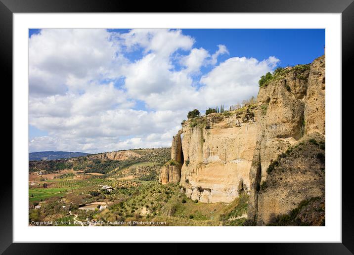 Andalusia Landscape With Ronda Cliff Framed Mounted Print by Artur Bogacki