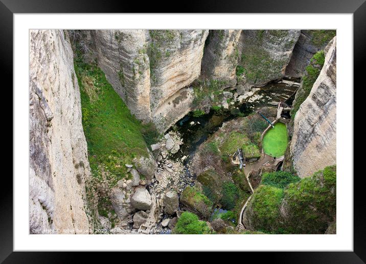 El Tajo River Gorge in Ronda Framed Mounted Print by Artur Bogacki