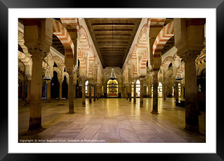 Mezquita Interior in Cordoba Framed Mounted Print by Artur Bogacki