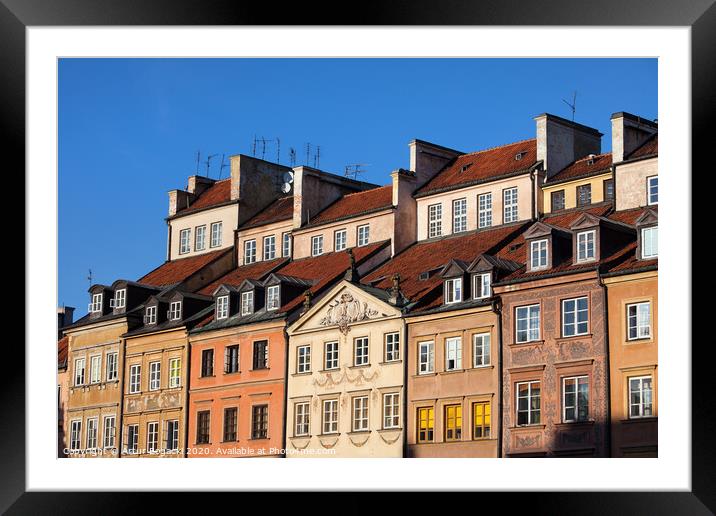 Old Town Tenement Houses in Warsaw Framed Mounted Print by Artur Bogacki