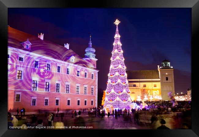 Christmas Tree in Warsaw Old Town Framed Print by Artur Bogacki