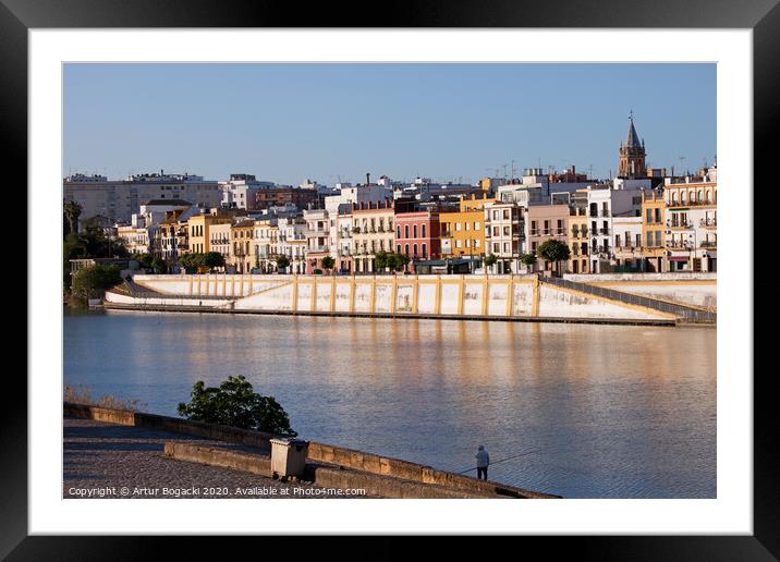 Seville City Cityscape In Spain Framed Mounted Print by Artur Bogacki