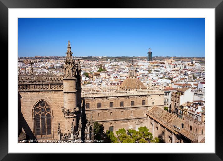 Seville City Cityscape Framed Mounted Print by Artur Bogacki