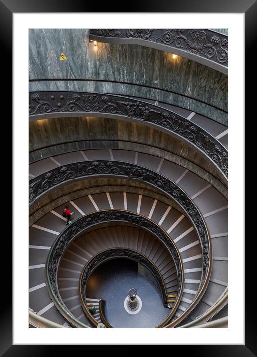 Bramante Staircase in Vatican Framed Mounted Print by Artur Bogacki