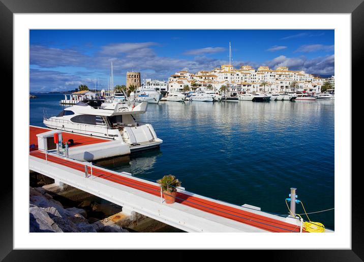 Puerto Banus Marina in Spain Framed Mounted Print by Artur Bogacki