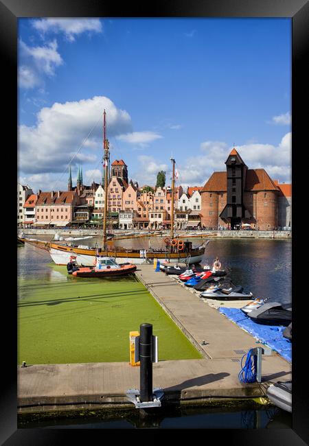 Marina and Old Town of Gdansk Skyline Framed Print by Artur Bogacki