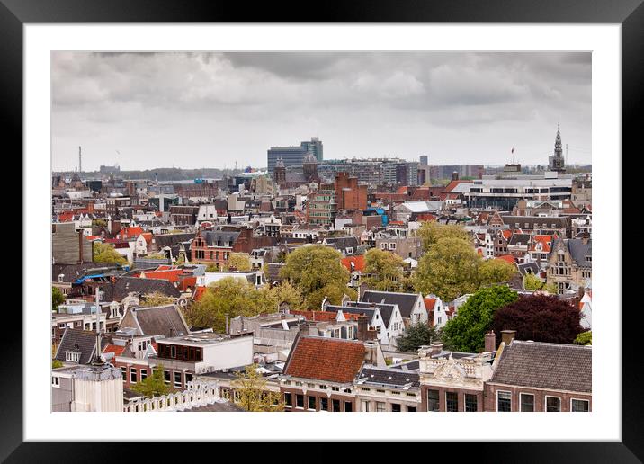 City of Amsterdam from Above Framed Mounted Print by Artur Bogacki
