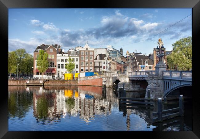 City of Amsterdam by the Amstel River Framed Print by Artur Bogacki