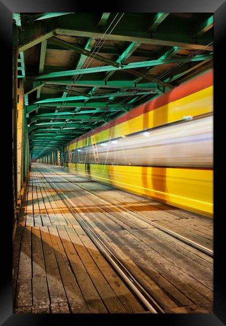 Old Bridge Light Trail Framed Print by Artur Bogacki