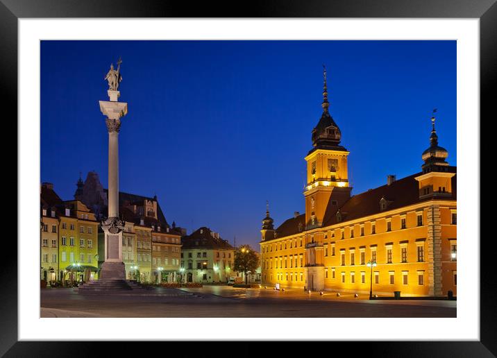 Old Town of Warsaw by Night Framed Mounted Print by Artur Bogacki