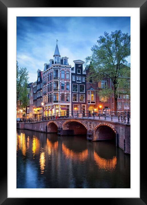 Evening in Amsterdam Framed Mounted Print by Artur Bogacki
