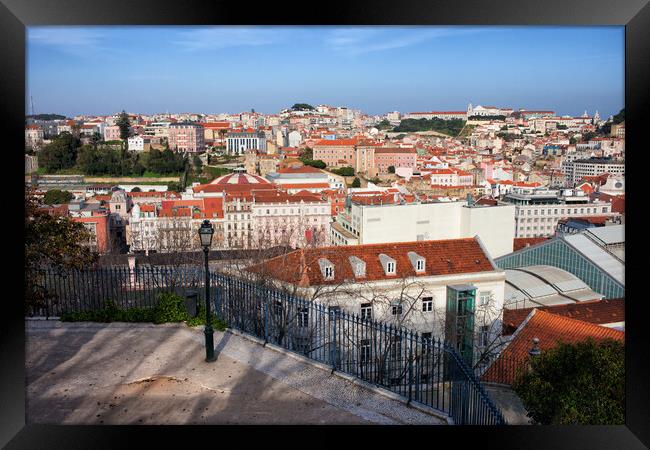 City of Lisbon from Above in Portugal Framed Print by Artur Bogacki