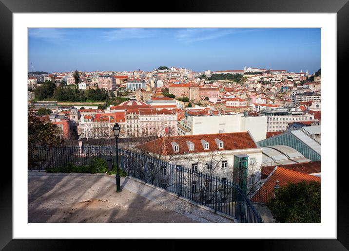 City of Lisbon from Above in Portugal Framed Mounted Print by Artur Bogacki
