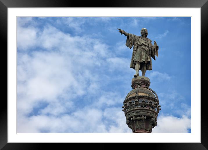 Columbus Monument in Barcelona Framed Mounted Print by Artur Bogacki