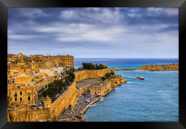 City of Valletta and Grand Harbour in Malta Framed Print by Artur Bogacki