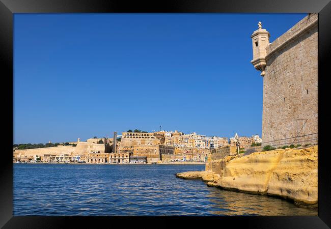 Valletta From Fort St Angelo Framed Print by Artur Bogacki