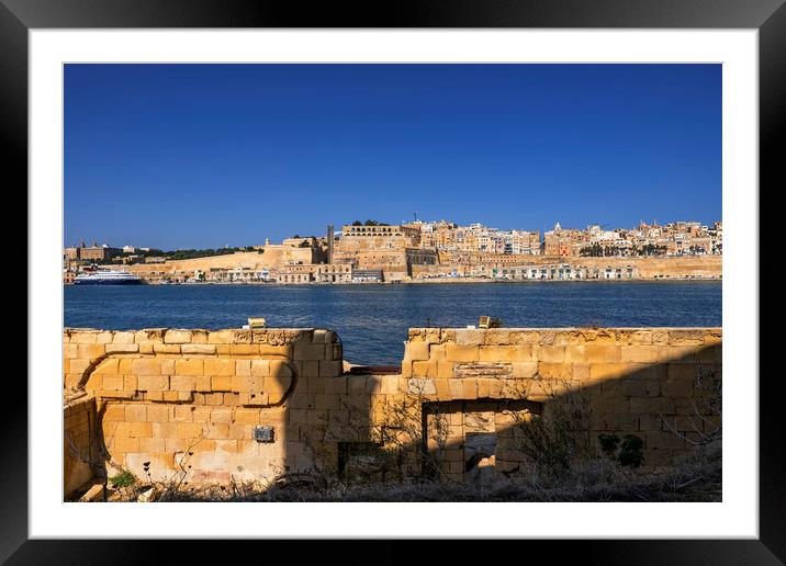 Valletta Skyline Framed Mounted Print by Artur Bogacki