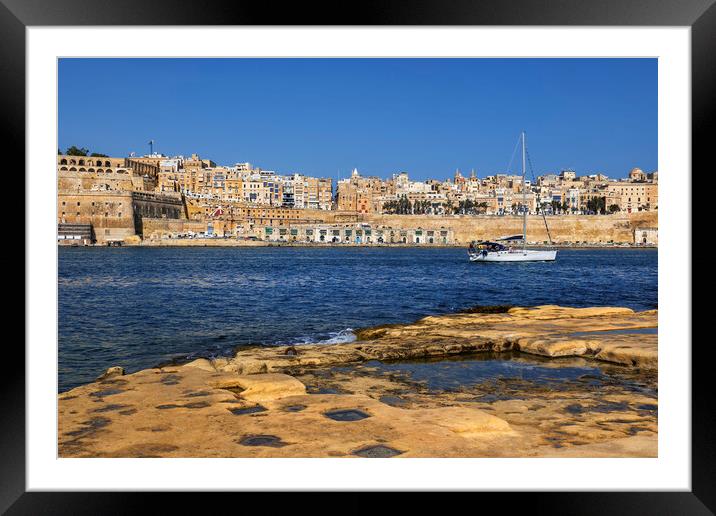 Valletta Skyline And Grand Harbour Framed Mounted Print by Artur Bogacki