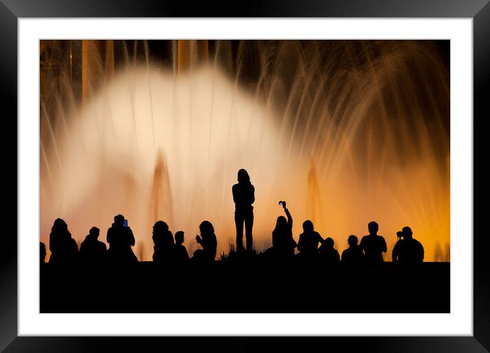Magic Fountain in Barcelona by Night Framed Mounted Print by Artur Bogacki