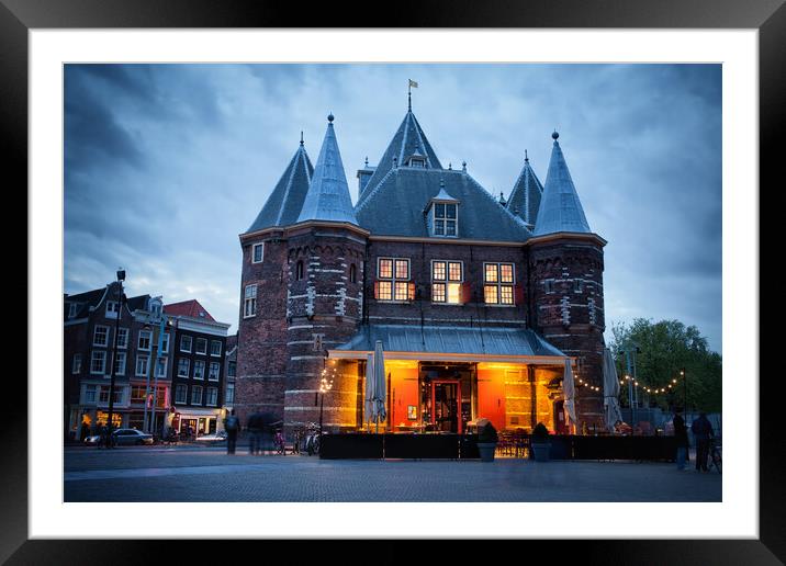 The Waag on Nieuwmarkt Square in Amsterdam Framed Mounted Print by Artur Bogacki
