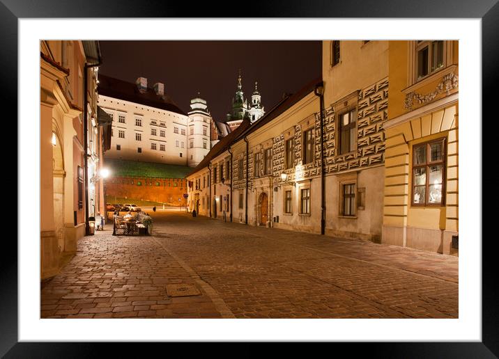 Kanonicza Street in Krakow at Night Framed Mounted Print by Artur Bogacki