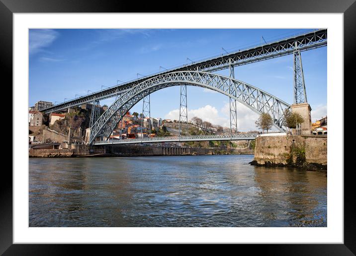 Dom Luis I Bridge On Douro River in Porto Framed Mounted Print by Artur Bogacki