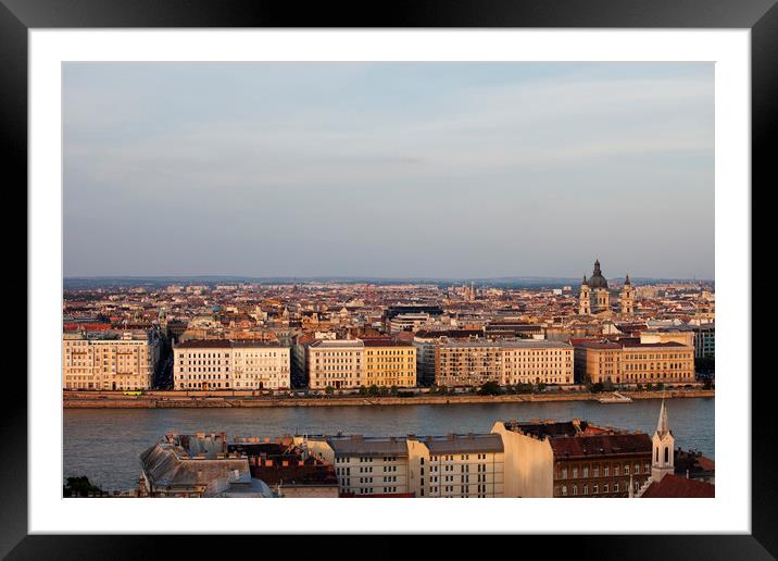 Budapest Sunset Cityscape Framed Mounted Print by Artur Bogacki