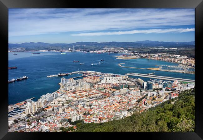 Gibraltar City and Bay Framed Print by Artur Bogacki