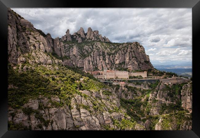 Montserrat Mountains and Monastery in Spain Framed Print by Artur Bogacki
