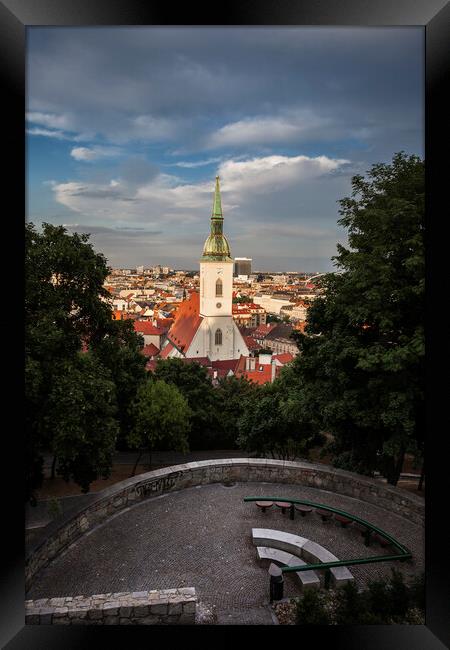 City of Bratislava at Sunset Framed Print by Artur Bogacki