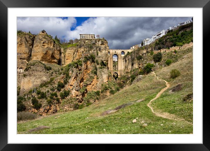 Andalucia Landscape With Ronda Rock In Spain Framed Mounted Print by Artur Bogacki