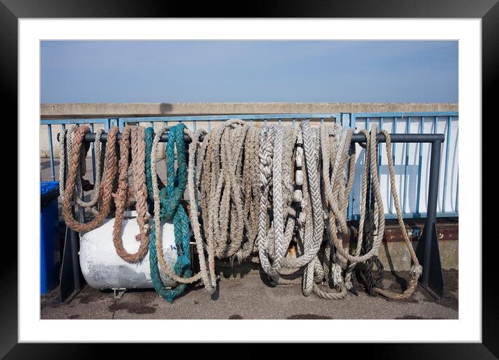 Old Anchor Ropes And Mooring Lines Framed Mounted Print by Artur Bogacki