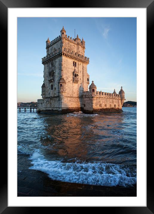 Belem Tower at Sunset in Lisbon Framed Mounted Print by Artur Bogacki