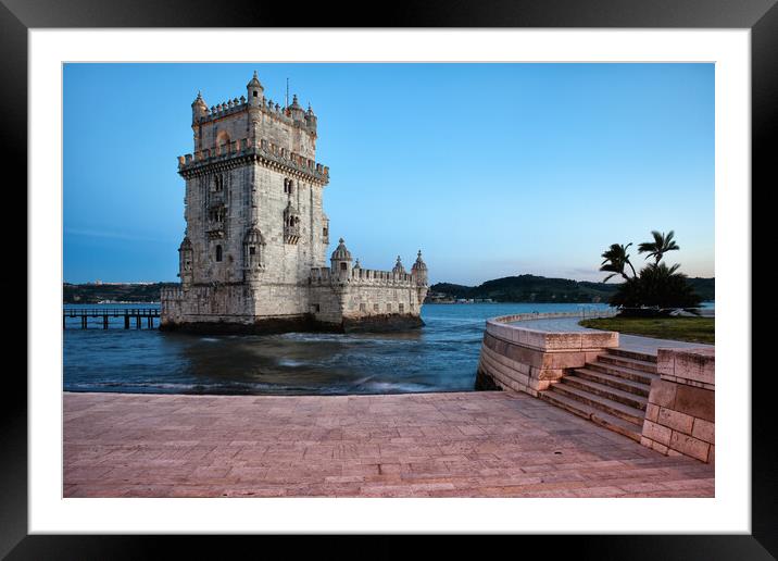 Belem Tower at Twilight in Lisbon Framed Mounted Print by Artur Bogacki
