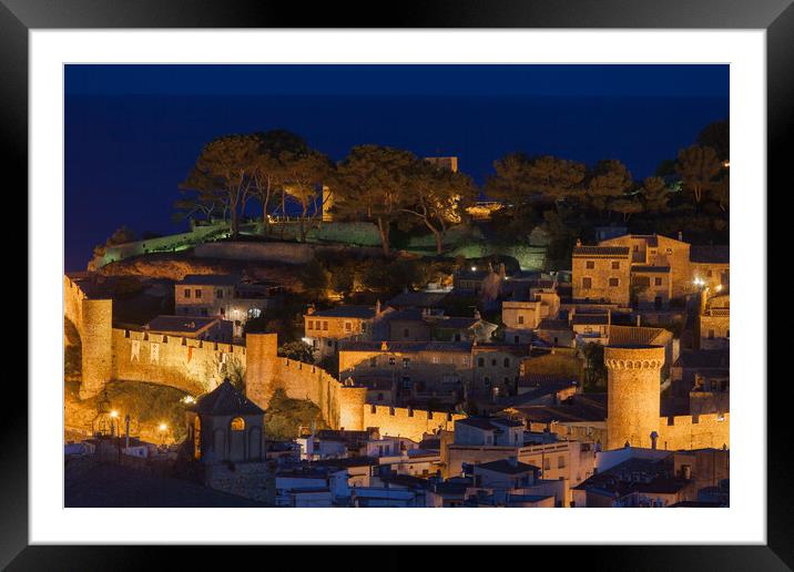 Old Town of Tossa de Mar at Night Framed Mounted Print by Artur Bogacki