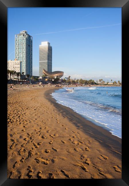 Barceloneta Beach in Barcelona Framed Print by Artur Bogacki