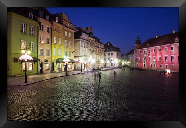 Old Town of Warsaw At Night Framed Print by Artur Bogacki