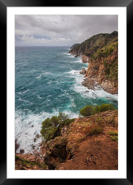 Mediterranean Sea Coastline on Costa Brava in Spain Framed Mounted Print by Artur Bogacki