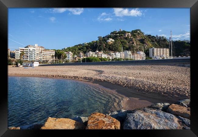 Blanes Town Beach and Sea in Spain Framed Print by Artur Bogacki