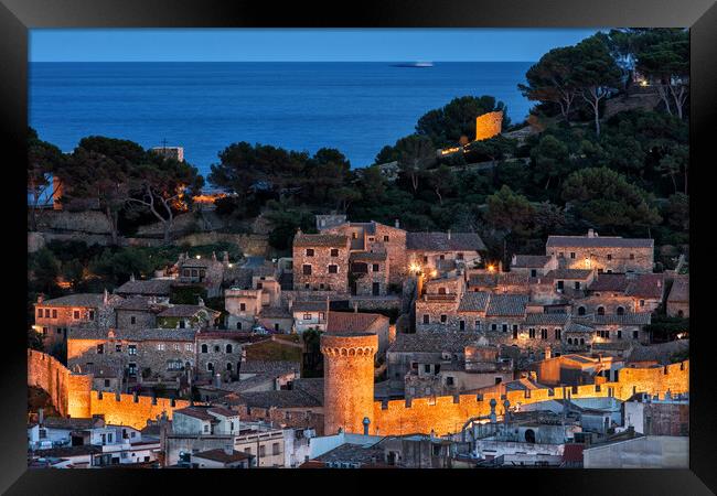 Old Town of Tossa de Mar at Dusk Framed Print by Artur Bogacki