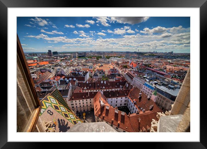 City of Vienna from St. Stephen Cathedral Framed Mounted Print by Artur Bogacki