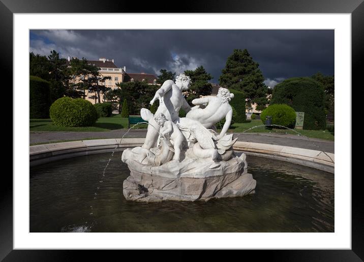 Triton and Naiad Fountain in Vienna Framed Mounted Print by Artur Bogacki