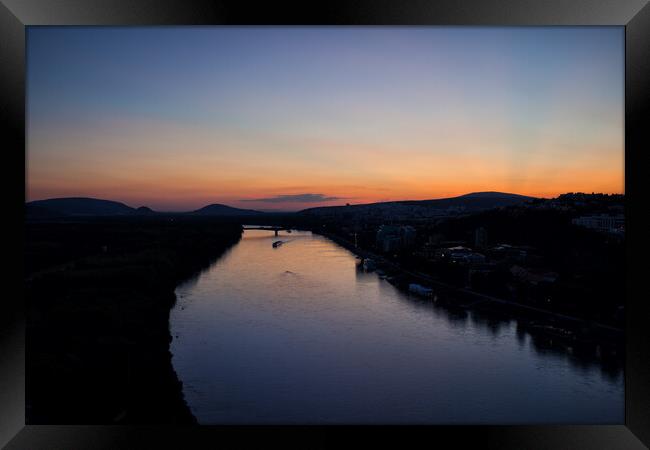 Danube River at Twilight Framed Print by Artur Bogacki