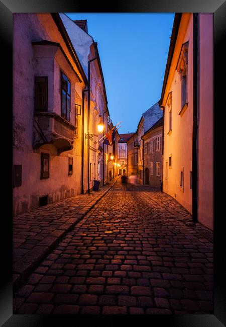 Old Town by Night in Bratislava City Framed Print by Artur Bogacki